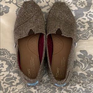 Toms 8.5 women’s brown tweed herringbone